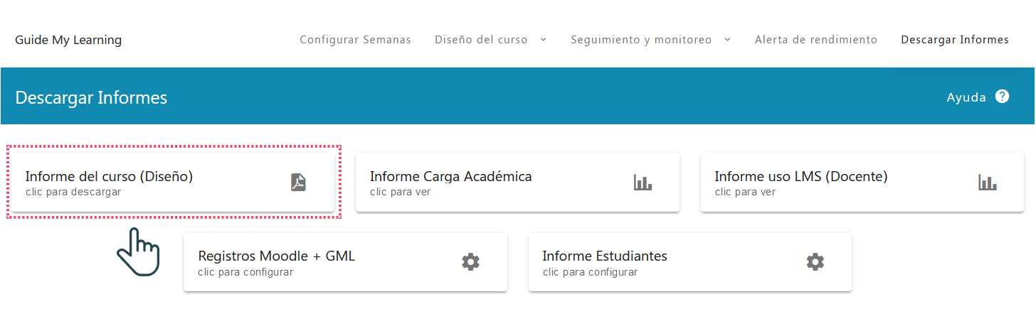 Descarga de informe del curso (Diseño)