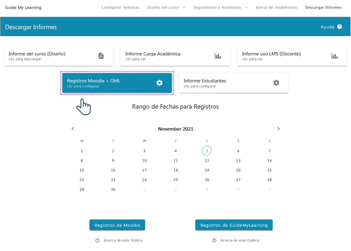 Registros de Moodle + GML